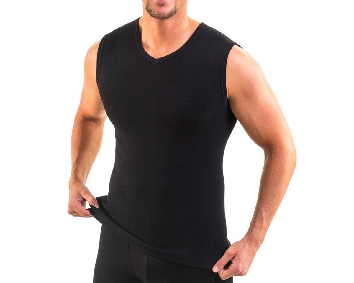 HERMKO Achseltop 3050 Herren Muskelshirt V-Neck aus 100% Bio-Baumwolle Vest Unterhemd von HERMKO