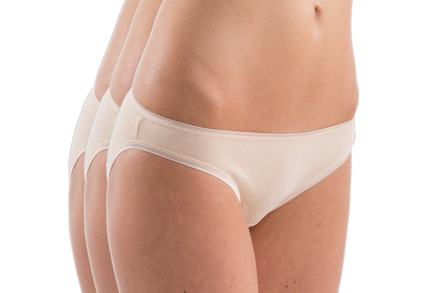 HERMKO Bikinislip 5032 3er Pack Damen Mini Slips aus Baumwolle / Elastan von HERMKO