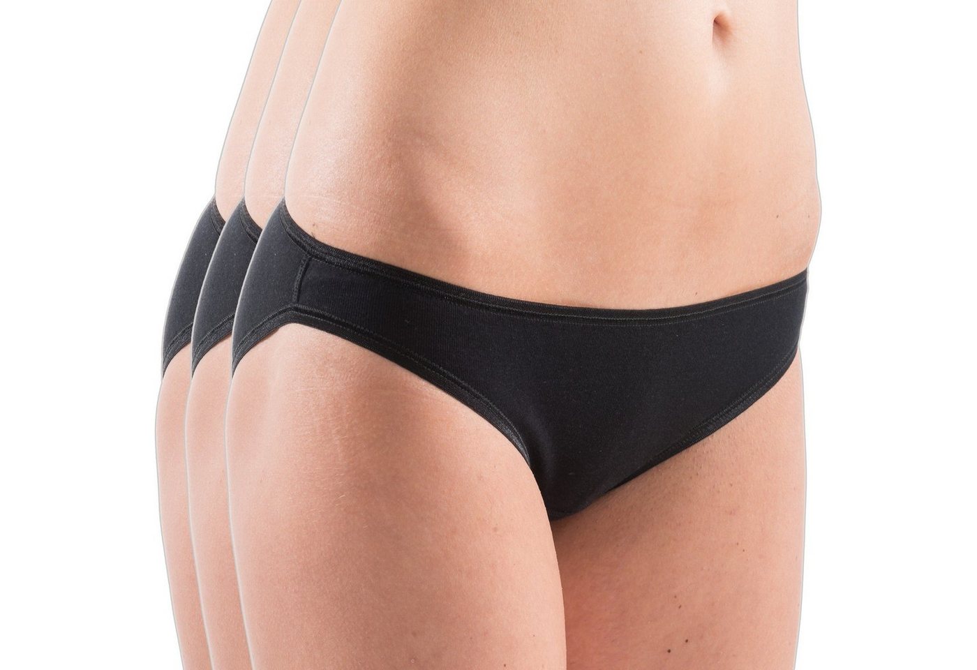 HERMKO Bikinislip 5032 3er Pack Damen Mini Slips aus Baumwolle / Elastan von HERMKO