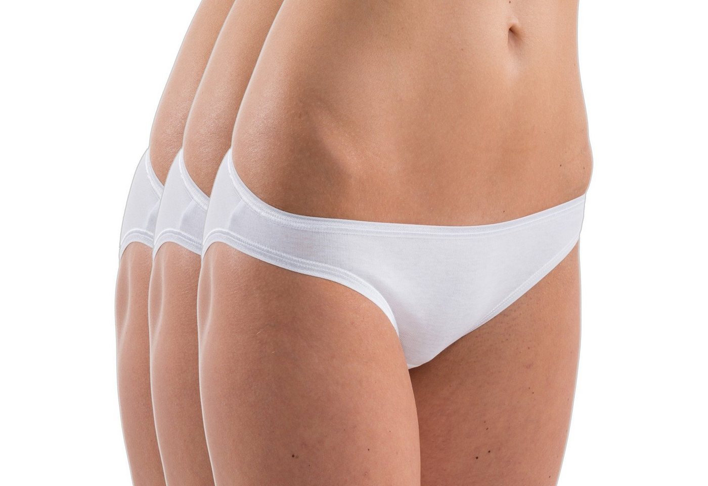 HERMKO Bikinislip 5032 3er Pack Damen Mini Slips aus Baumwolle / Elastan von HERMKO