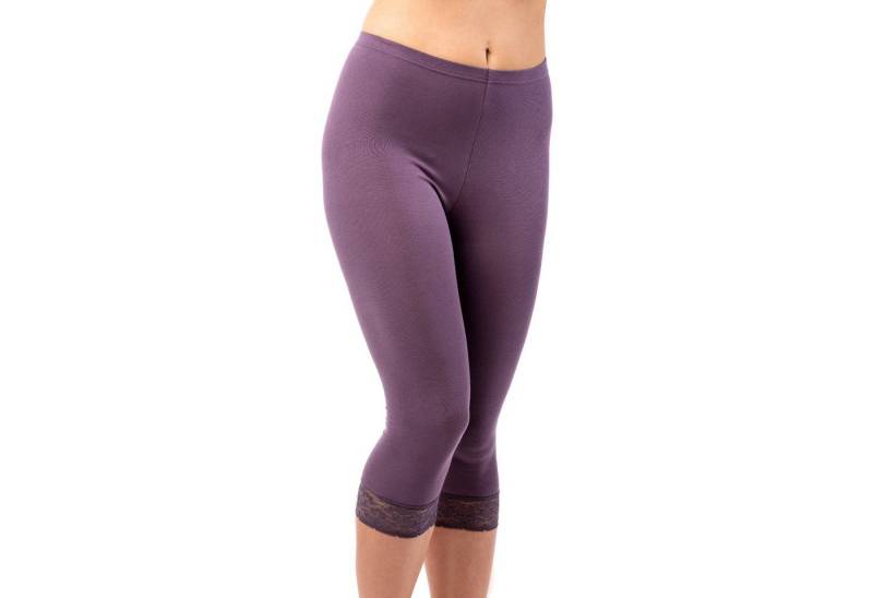 HERMKO Caprileggings 5722 5722 Damen Capri-Leggings mit Spitze von HERMKO