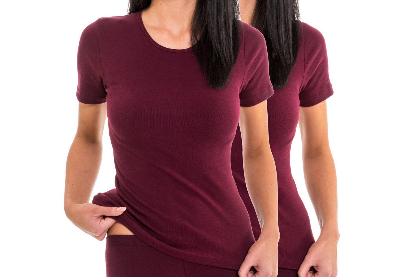 HERMKO Funktionsunterhemd 61800 2er Pack Damen kurzarm Funktionsshirt Funktionsunterhemd von HERMKO