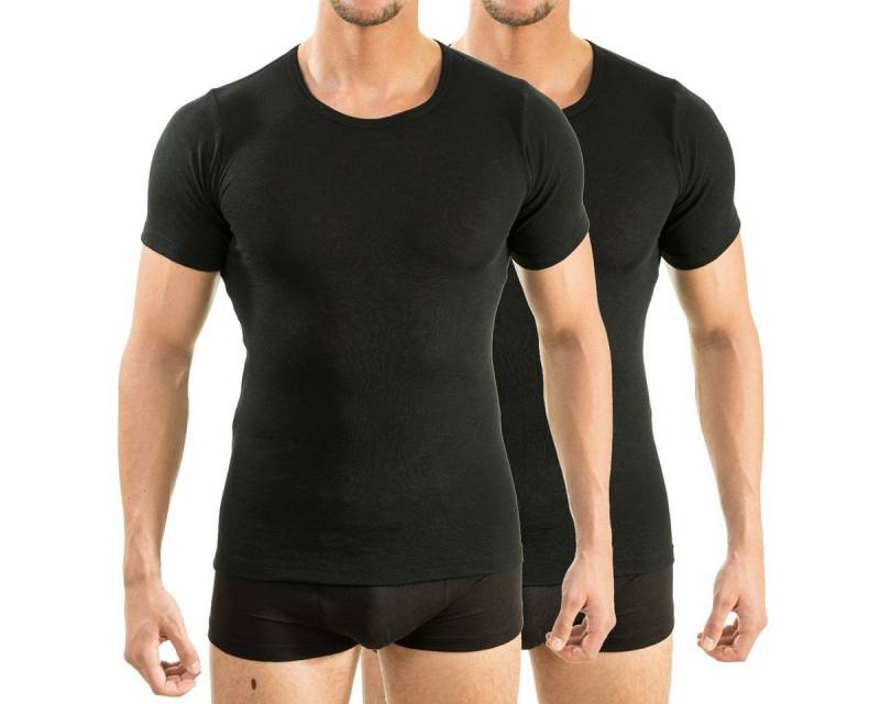 HERMKO Funktionsunterhemd 63840 2er Pack Herren Funktionsunterwäsche Shirt mit 1/4 Arm, Rundhals von HERMKO