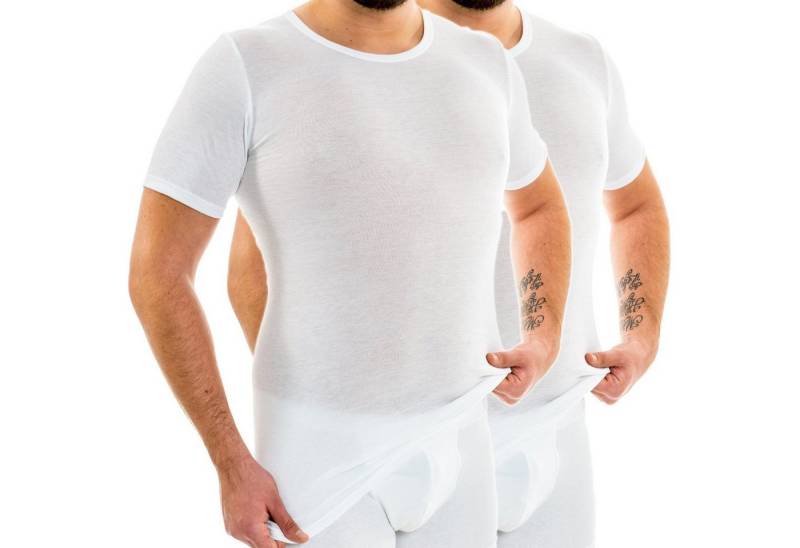 HERMKO Funktionsunterhemd 63847 2er Pack Herren Business Funktionsunterhemd extralang (10cm) von HERMKO