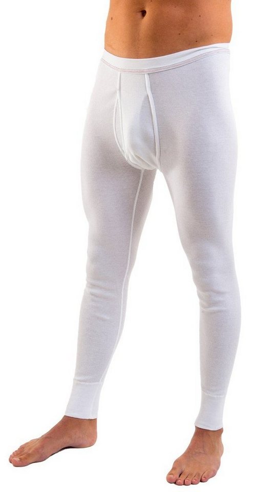 HERMKO Lange Unterhose 3542 3542 Herren lange Unterhose Doppelripp mit Eingriff aus 100% Baumwolle von HERMKO
