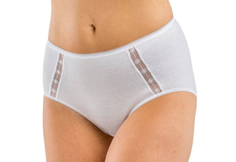 HERMKO Taillenslip 12503820 12503820 Damen Taillenslip Doppelripp Spitzendetail aus Bio-Baumwolle von HERMKO