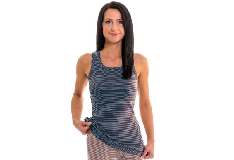 HERMKO Thermounterhemd 1632505 warmes Damen Longshirt in Ringeloptik hergestellt in EU von HERMKO