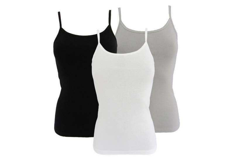 HERMKO Unterhemd 1560 3er Pack Damen Träger Top aus 100 % Bio-Baumwolle von HERMKO