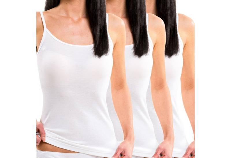 HERMKO Unterhemd 1560 3er Pack Damen Träger Top aus 100 % Bio-Baumwolle von HERMKO