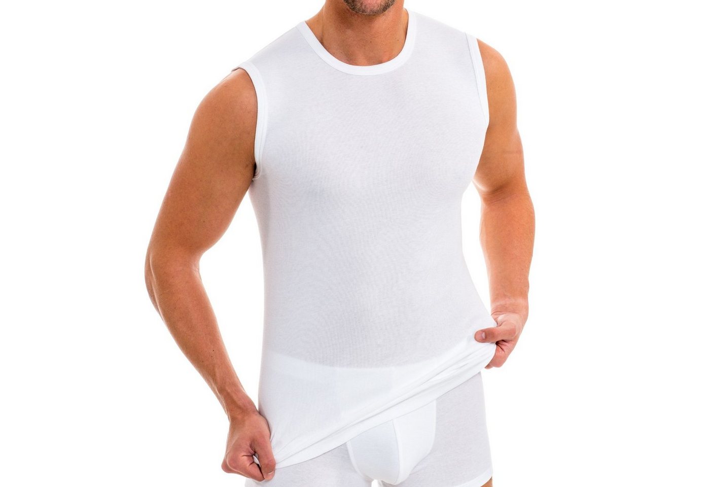 HERMKO Unterhemd 16040 2er Pack Herren Muskelshirts mit Rundhals, Unterhemd mit Modal von HERMKO