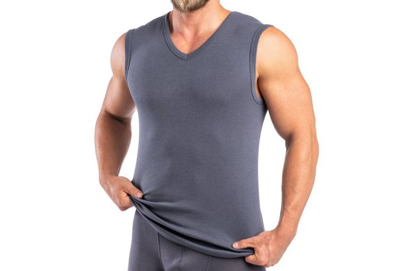 HERMKO Unterhemd 16050 Herren Business Muskelshirt V-Neck angenehm weich Dank Modal von HERMKO
