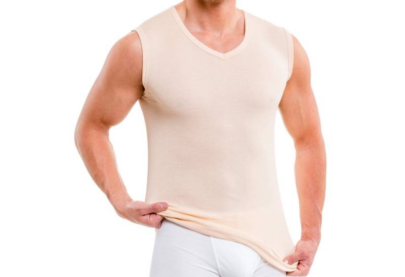 HERMKO Unterhemd 16050 Herren Business Muskelshirt V-Neck angenehm weich Dank Modal von HERMKO