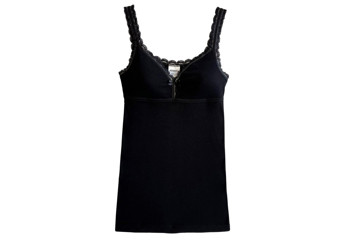 HERMKO Unterhemd 175803810 175803810 Damen BH-Hemd mit Spitze aus Baumwolle und Modal von HERMKO