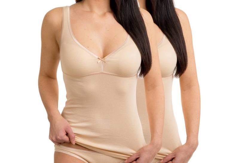 HERMKO Unterhemd 175803860 2er Pack Damen BH-Hemd 2er Pack (Weitere Farben) von HERMKO