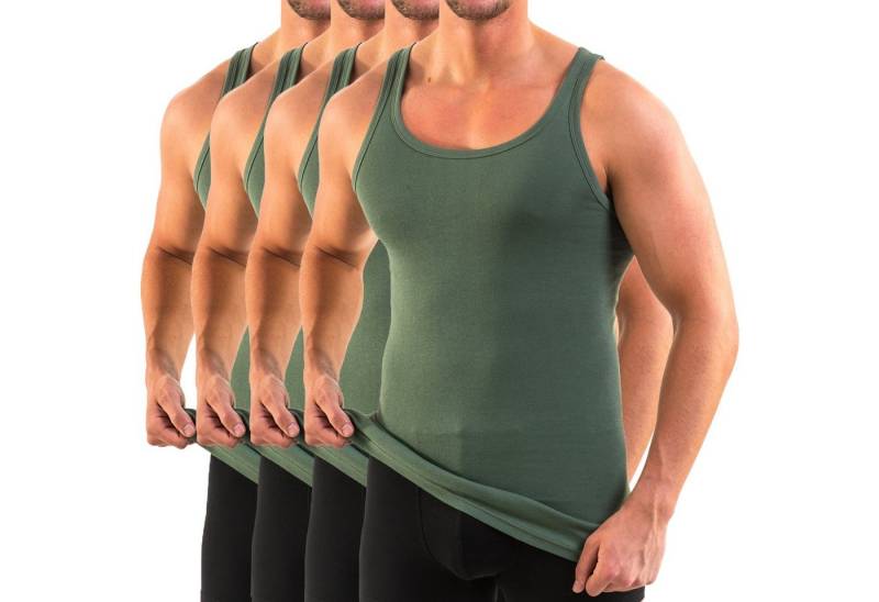 HERMKO Unterhemd 3000 4er Pack Herren Tank Top (Weitere Farben) Bio-Baumwolle von HERMKO