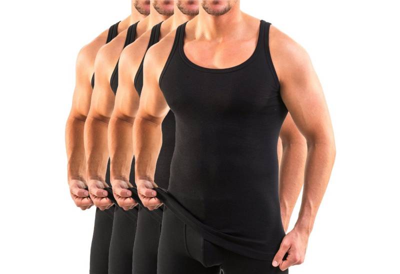 HERMKO Unterhemd 3000 4er Pack Herren Tank Top (Weitere Farben) Bio-Baumwolle von HERMKO