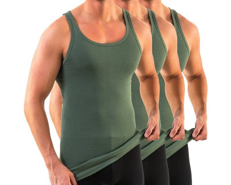 HERMKO Unterhemd 3007 3er Pack extralanges Herren Unterhemd (10 cm) 100% Bio-Baumwolle von HERMKO