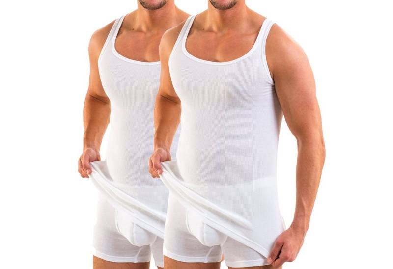 HERMKO Unterhemd 3018 2er Pack Herren Unterhemd Doppelripp aus 100% Bio-Baumwolle von HERMKO