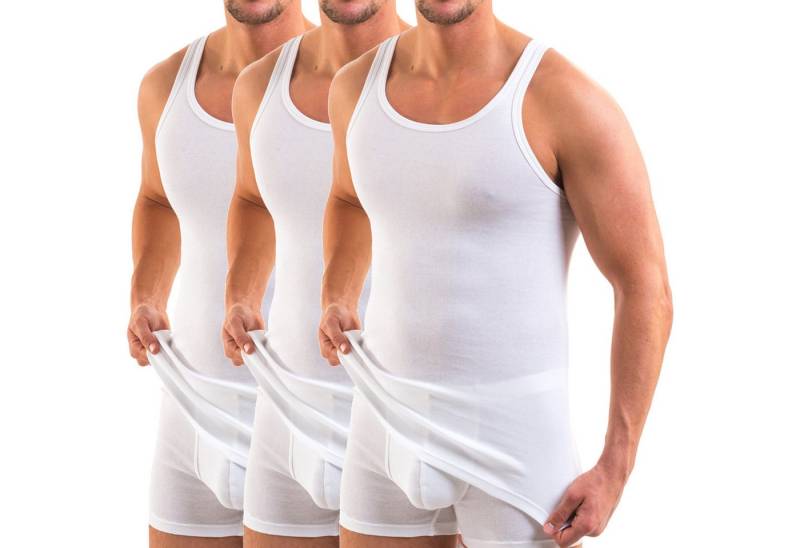 HERMKO Unterhemd 3er Pack 3000 Herren Tank Top (Weitere Farben) aus 100% Bio-Baumwolle von HERMKO