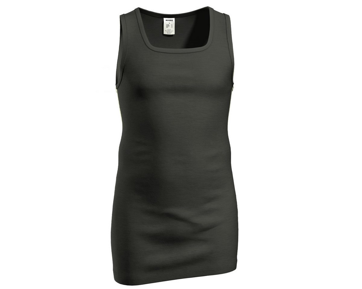 HERMKO Unterhemd 40027 40027 Herren Tank Top  in extralang aus Merinowolle / Tencel von HERMKO