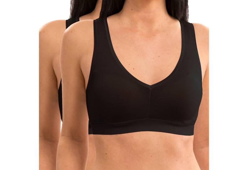 HERMKO Bustier 5420 2er Pack Damen Bustier mit schönem Bund von HERMKO