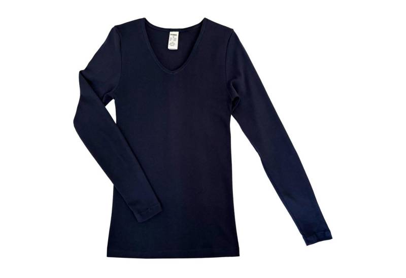 HERMKO Unterziehshirt 13680 Damen langarm Unterhemd mit V-Ausschnitt longsleeve von HERMKO