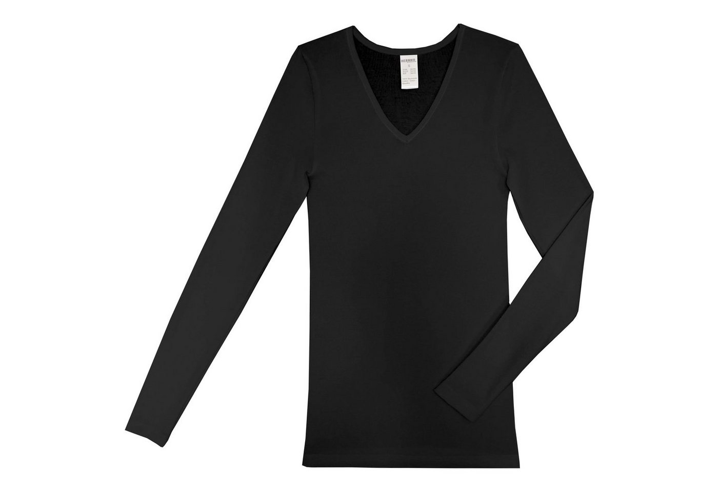 HERMKO Unterziehshirt 13680 Damen langarm Unterhemd mit V-Ausschnitt longsleeve von HERMKO