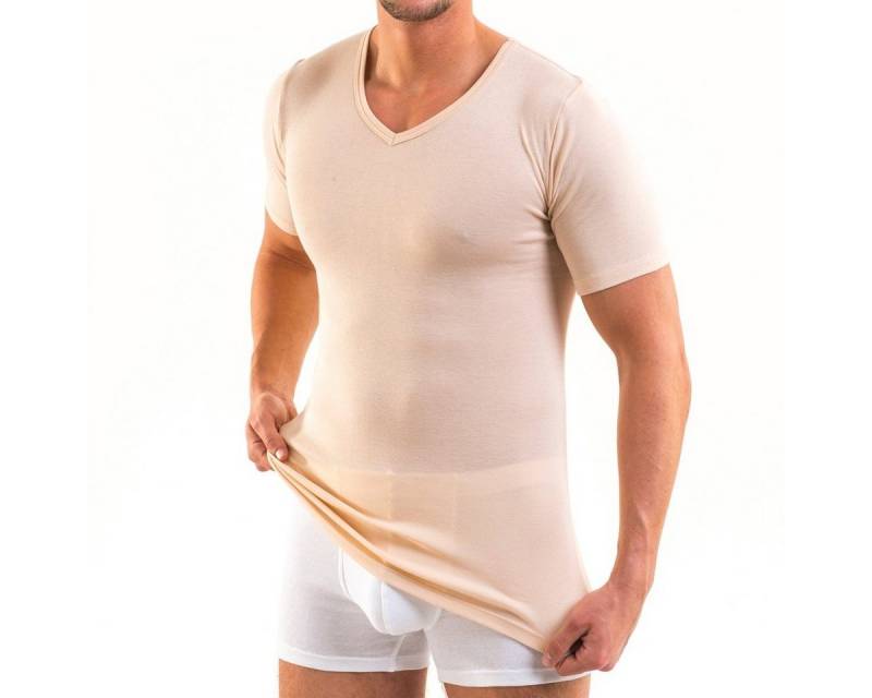 HERMKO Unterziehshirt 16488 Herren kurzarm Business Unterhemd V-Ausschnitt, Baumwolle/Modal von HERMKO