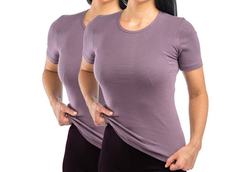 HERMKO Unterziehshirt 17800 Damen kurzarm Unterhemd 2er Pack (Weitere Farben) von HERMKO