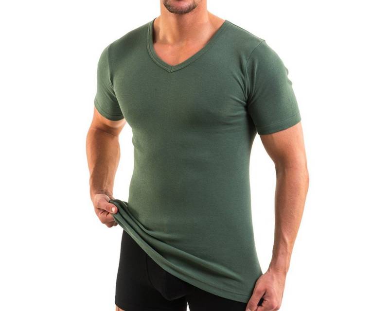 HERMKO Unterziehshirt 4880 Herren kurzarm Shirt V-Ausschnitt Business Unterhemd Biobaumwolle von HERMKO