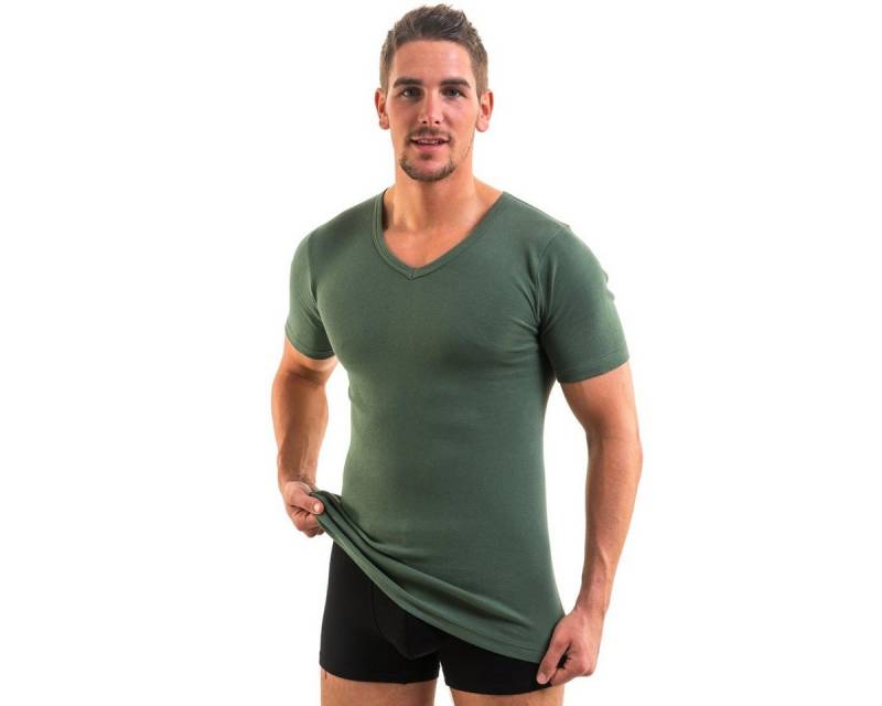 HERMKO Unterziehshirt 4887 Extralanges Herren Shirt mit V-Ausschnittt in ausgewählten Größen von HERMKO