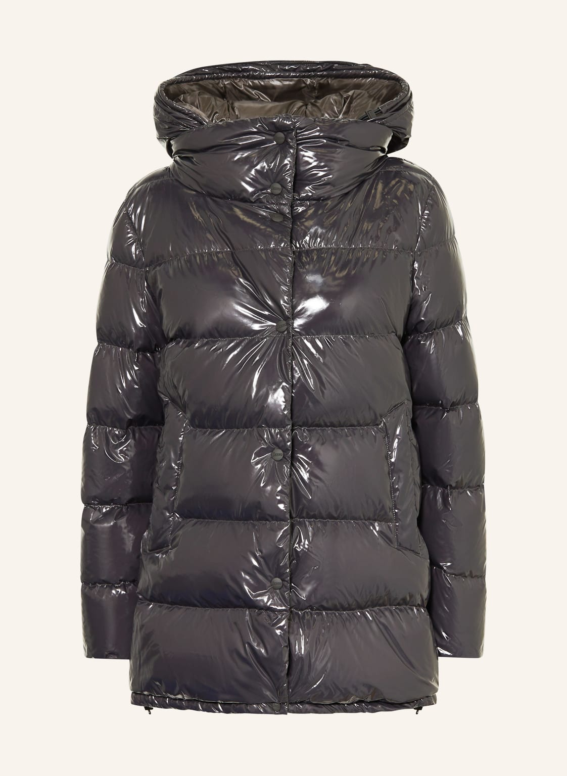 Herno Daunenjacke Mit Abnehmbarer Kapuze grau von HERNO