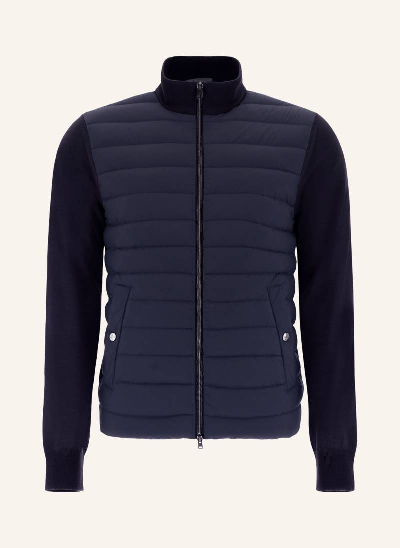 Herno Strickjacke Im Materialmix blau von HERNO