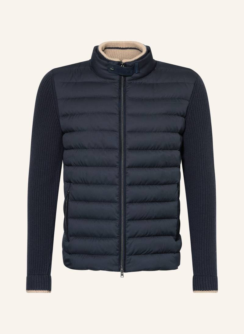 Herno Strickjacke Im Materialmix blau von HERNO