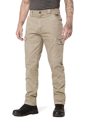 HERO BY JOHN MEDOOX Calgary Denim Workwear Herren Arbeits-cargojeans Regular Fit Denim/Jeans clean wash konisches Bein lang von HERO BY JOHN MEDOOX