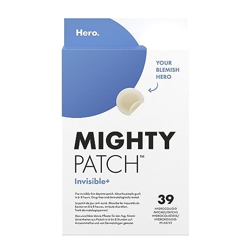 Mighty Patch Invisible+ Pickel-Patches von Hero Cosmetics, klare Hydrokolloid-Pflaster zur Akne-Behandlung, 39 Stück Mighty Patch Invisible+ Pickel-Patches von Hero Cosmetics, klare Hydrokolloid-Pflaster zur Akne-Behandlung, 39 Stück von HERO COSMETICS