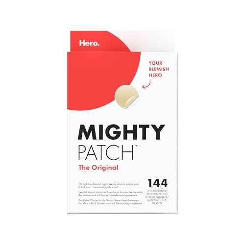 Hero Mighty Patch Original Pickel-Patches von Hero Cosmetics, kleine Hydrokolloid-Pflaster zur Aknebehandlung, 144 Stück von HERO COSMETICS