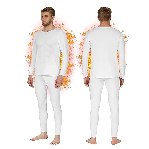 HEROBIKER Herren Thermo-Unterwäsche Set Skiing Winter Warm Base Layers Tight Long Johns Top & Bottom Set mit Fleece gefüttert Schwarz von HEROBIKER