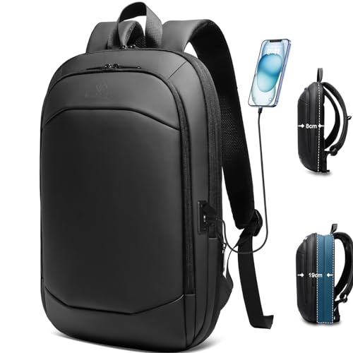 HEROIC KNIGHT Laptop Rucksack Wasserdichter Groß mit USB-Anshcluss Laptoptasche für 17 zoll Backpack Business Herren Anti-Diebstahl Schulrucksack Jungen für Uni Schule Arbeit Reise-Schwarz von HEROIC KNIGHT