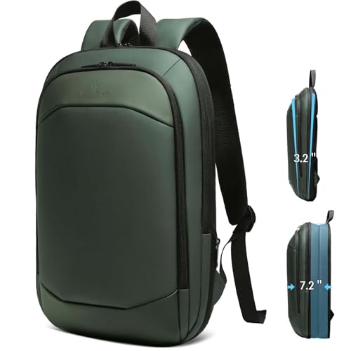 HEROIC KNIGHT Laptop Rucksack Herren Business Rucksack leicht 15.6 Zoll wasserdichter erweiterbarer Reiserucksack Handgepäck Arbeitsrucksack diebstahlsicherer Tagesrucksack für Büro Uni Reise-Grün von HEROIC KNIGHT