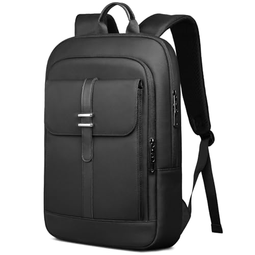 HEROIC KNIGHT Rucksack Herren, 15,6 Zoll Laptop Rucksack Damen Wasserdicht Schulrucksack, Elegant Business Rucksack Anti-Diebstahl Tagesrucksack Leicht Daypack für Arbeit Büro College Reise, Schwarz von HEROIC KNIGHT