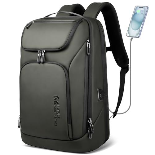 HEROIC KNIGHT Rucksack Herren Groß 30L Laptop Rucksack 17,3 zoll Business Rucksack Wasserdicht Reiserucksack mit USB-Anschluss Daypack Anti Diebstahl für Arbeit Business Reise- Grün von HEROIC KNIGHT