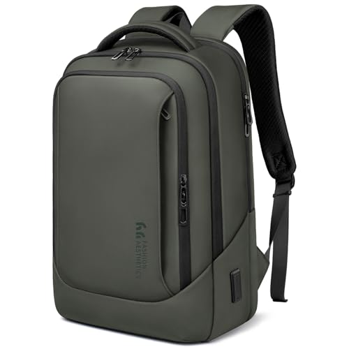 Laptop Business Rucksack Herren mit 15,6 Zoll laptopfach mit USB-Ladeanschluss Diebstahlsicher Handgepäck Tagesrucksack Wasserabweisende Multifunktion Laptoptasche für Arbeit Schule Reisen-Grün von HEROIC KNIGHT