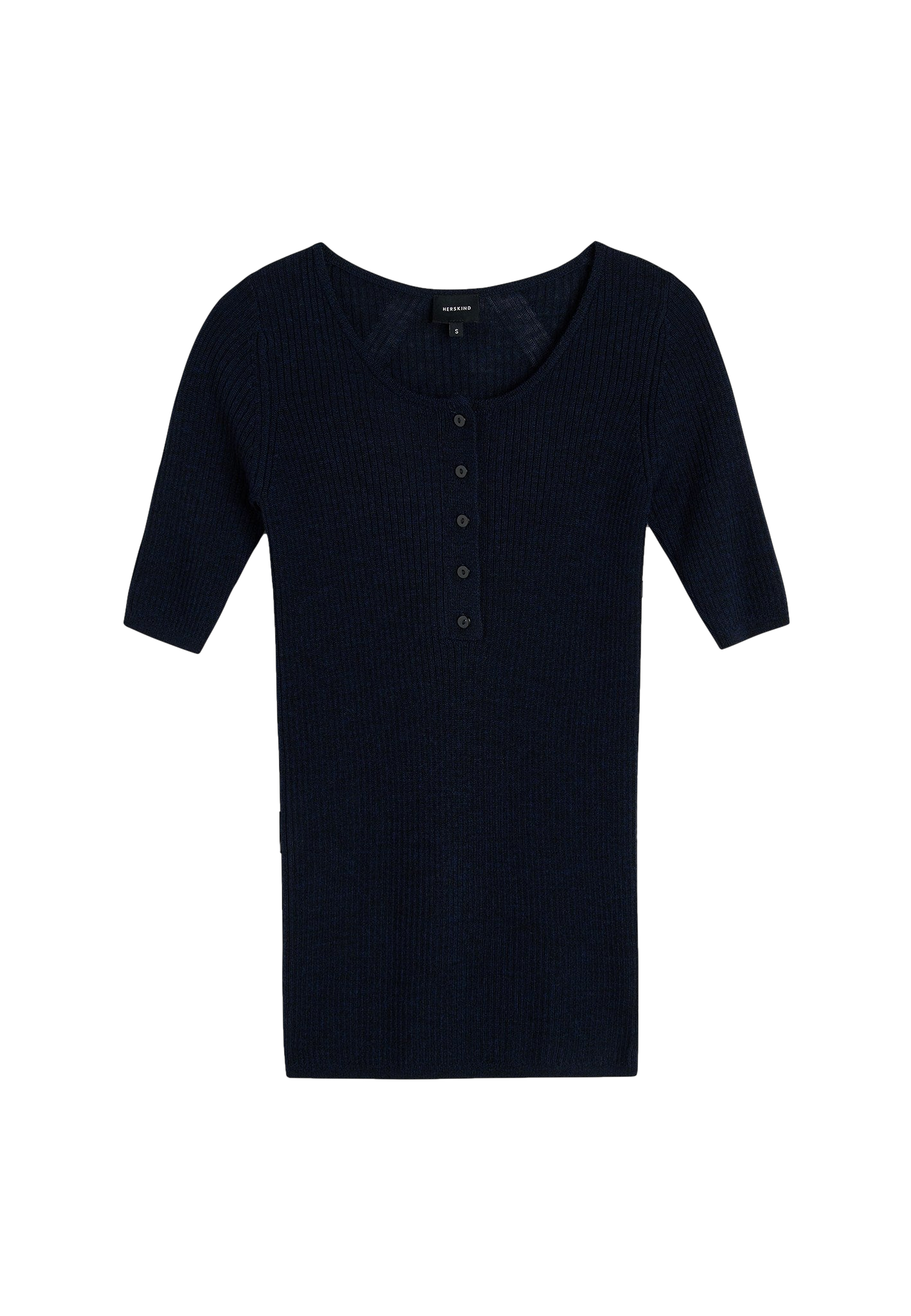 HERSKIND | Agnes Knit Blouse - Navy | Women's Soot Short sleeve tops HERSKIND | Agnes Knit Blouse - Navy | Women's Soot Short sleeve tops von HERSKIND