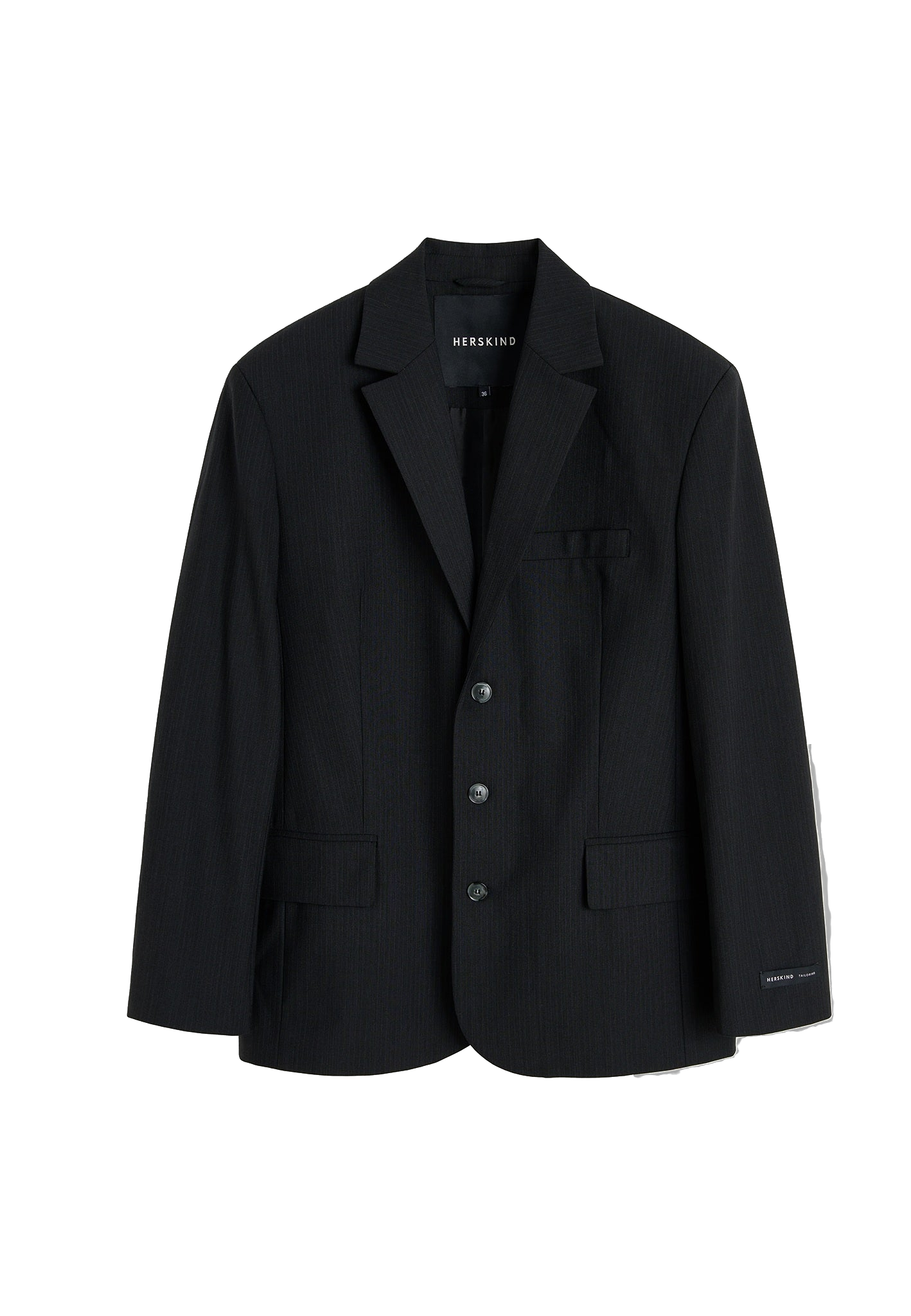 HERSKIND | Nika Blazer - Dark Grey Pinstripe | Women's Graphite Grey Blazers HERSKIND | Nika Blazer - Dark Grey Pinstripe | Women's Graphite Grey Blazers von HERSKIND