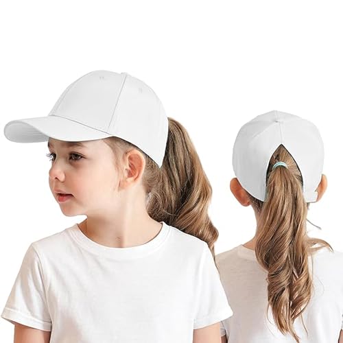 HERUAI Kinder Baseballkappe mit Pferdeschwanz für Mädchen Jungen Golf Visor Hut Basecap Sonnenblende Hut UV-Schutz Schirmmütze Sommermütze Junior Sommerhut Tennis Kappe Sonnenhut Visier UPF 50+ von HERUAI