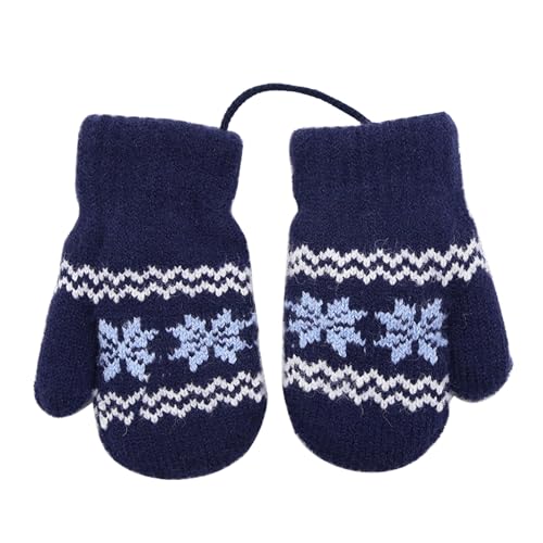 HERUAI 0-3 Jahre Baby Winter Hängende Handschuhe Fäustlinge Warm Kinderhandsche Fausthandschuh mit Schnur Outdoor Winterhandschuhe Strickhandschuh für Jungen Mädchen von HERUAI