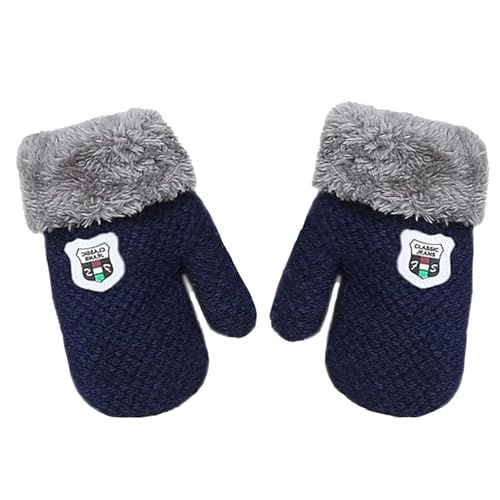 HERUAI 1-3J Kinder Handschuhe Strick Fausthandschuh Winter Fäustlinge Kinderhandsche Warm Verdickte Handschuhe mit Schnur Outdoor Weich Winterhandschuhe Skihandschuhe Handwärmer für Jungen Mädchen von HERUAI