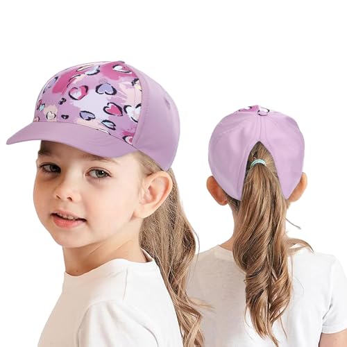 HERUAI Kinder Baseballkappe mit Pferdeschwanz für Mädchen Jungen Golf Visor Hut Basecap Sonnenblende Hut UV-Schutz Schirmmütze Sommermütze Junior Sommerhut Tennis Kappe Sonnenhut Visier UPF 50+ von HERUAI