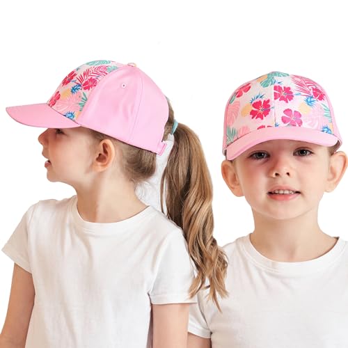 HERUAI Kinder Baseballkappe mit Pferdeschwanz für Mädchen Jungen Golf Visor Hut Basecap Sonnenblende Hut UV-Schutz Schirmmütze Sommermütze Junior Sommerhut Tennis Kappe Sonnenhut Visier UPF 50+ von HERUAI